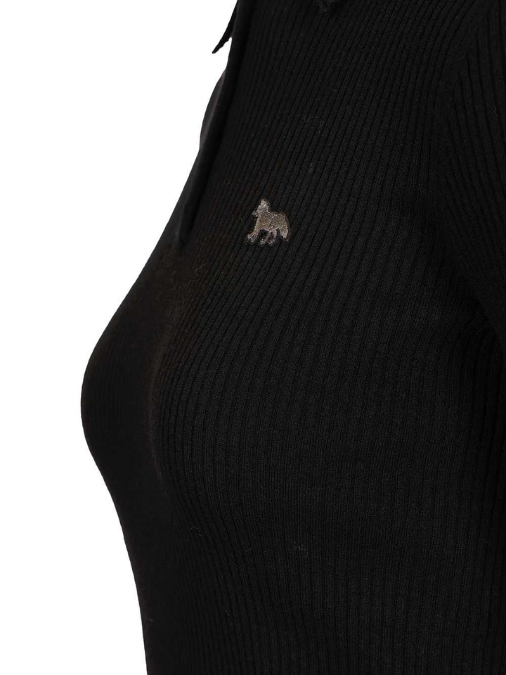 Maison KitsunÉ Wool And Cotton Polo shirt - Nero | a7635f76d43c4df5e3114129bc846c1de8ea52af