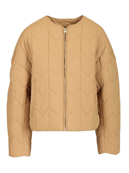 Quilted Jacket Knitwear Marrone