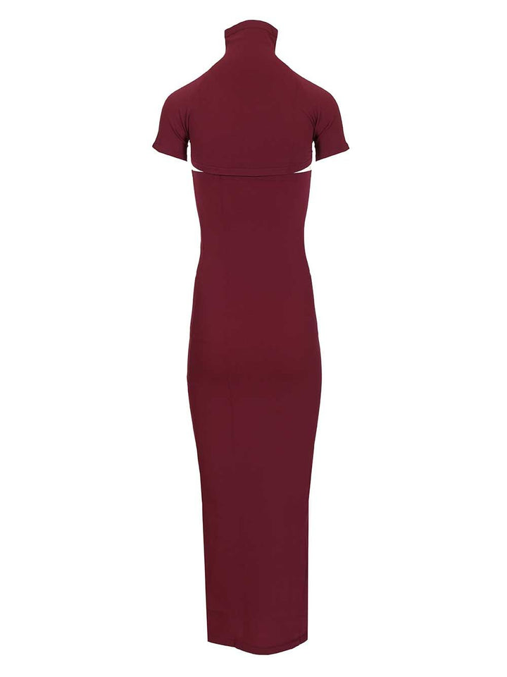 AlaÏA Fitted Knit Cut-Out Dress Abiti - Bordeaux | 22fc7ff7913db9557990d88775ffc8e37e73475f