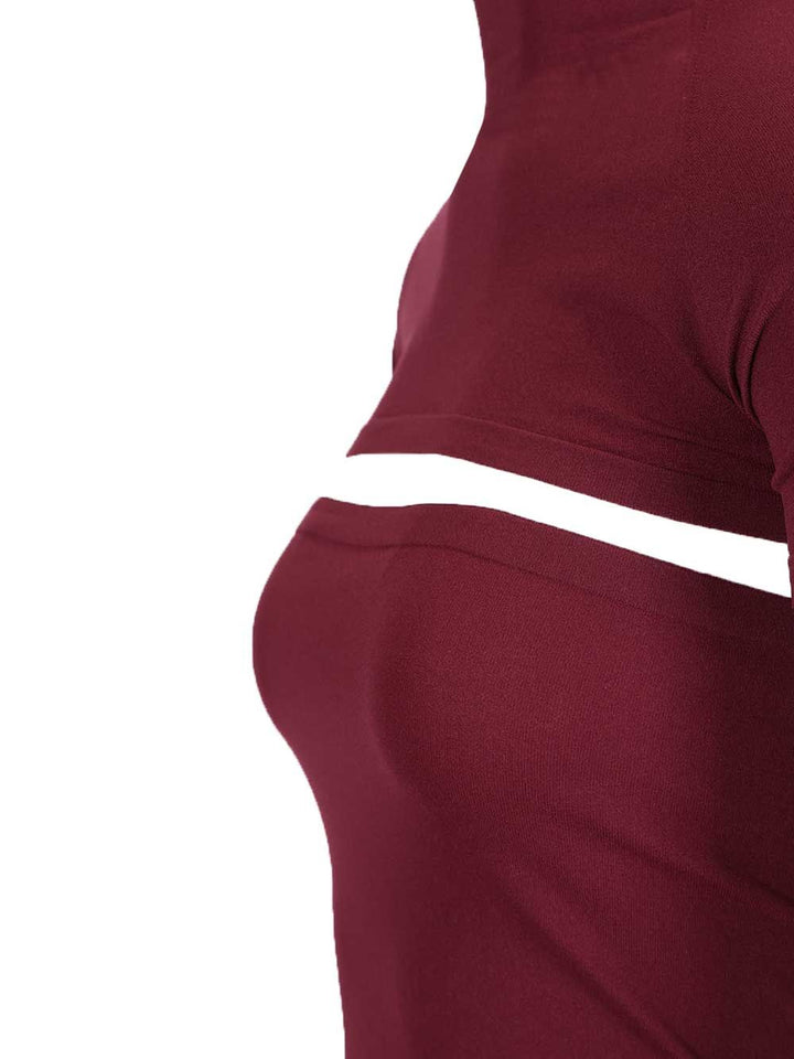 AlaÏA Fitted Knit Cut-Out Dress Abiti - Bordeaux | 4c1b7eca51148debe2e952512f8c7432ef259254