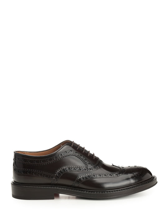 Duilio Shoe In Brushed Leather Lace-Up Shoes Marrone