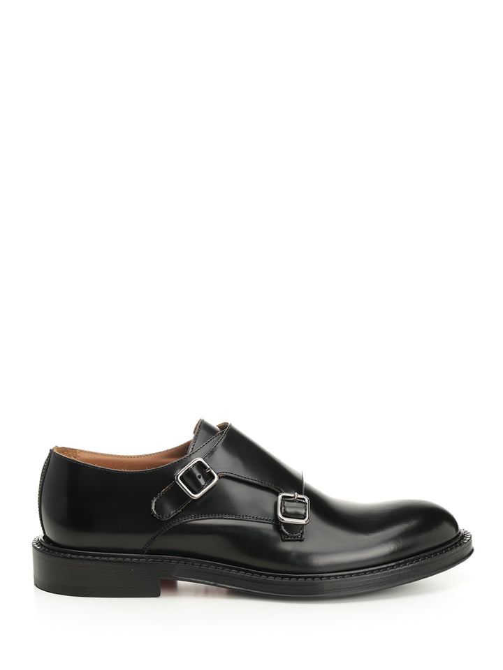 Corvari Black Brushed Leather Double Monk Mocassini - Nero | be936c24658866510a8e026d37e53a54b23c761f