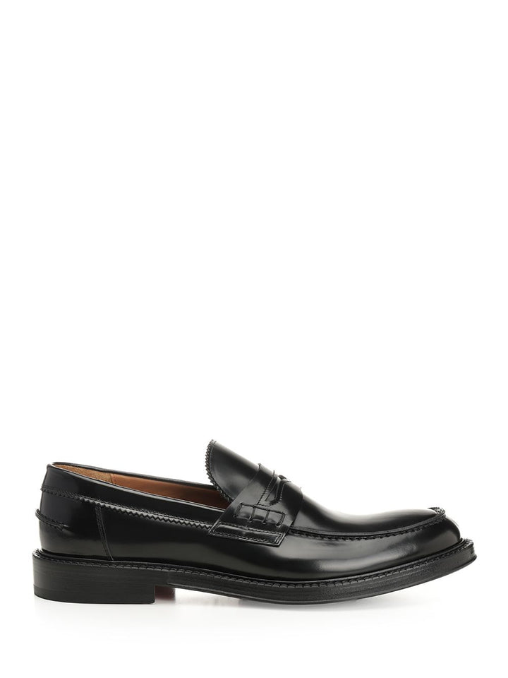 Corvari Black Brushed Leather Penny Loafer Mocassini - Nero | 2922aa3c9806dd776e489f943efc2fbb43e8f0c7