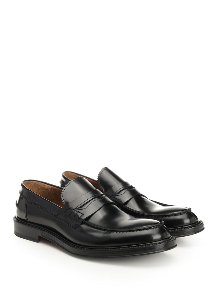 Corvari Black Brushed Leather Penny Loafer Mocassini - Nero | c3ecbb0ae190d3adcc8f4884a6802b96332f15bb