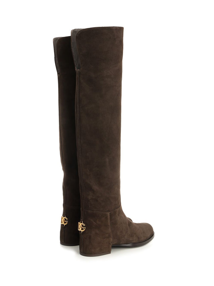 Dolce & Gabbana Lambskin Suede Boot Boots - Marrone | 56926dc1a0613e297643a56330249511928c4585