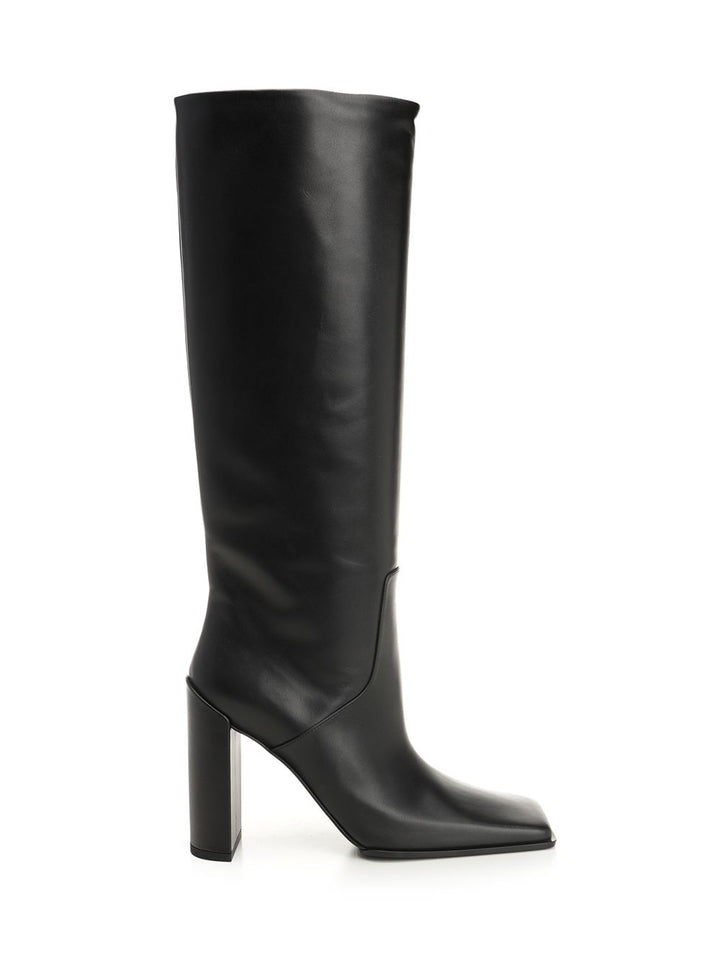 AlaÏA Square Toe Leather Boots - Nero | a86a11ceb78478be5860316ac85d37bbc57577e6