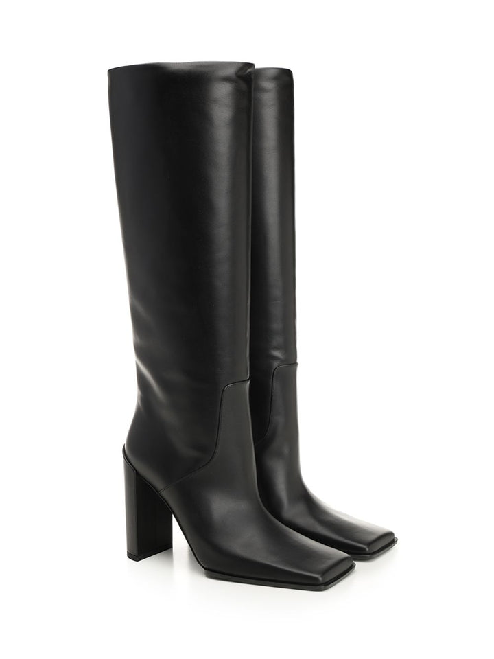 AlaÏA Square Toe Leather Boots - Nero | b8149095211211021564735c3d90868cf14d6833