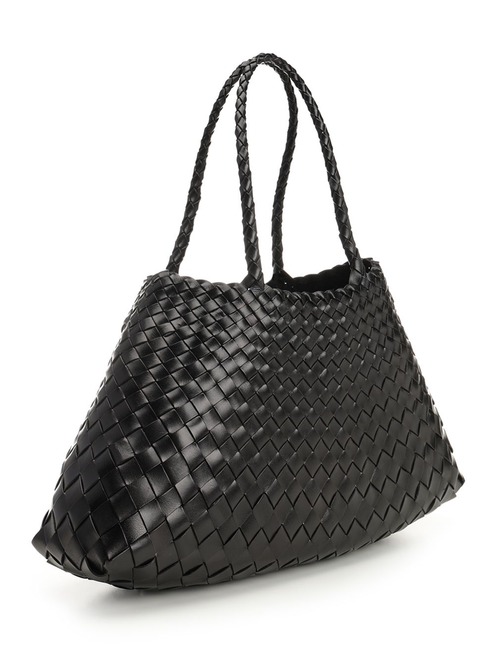 Dragon Diffusion Santa Croce Big Woven Leather Tote Bag Shoulder Bags - Nero | 9d27b6aeeff4a8f1eb2d5aee81de6f80c3788129