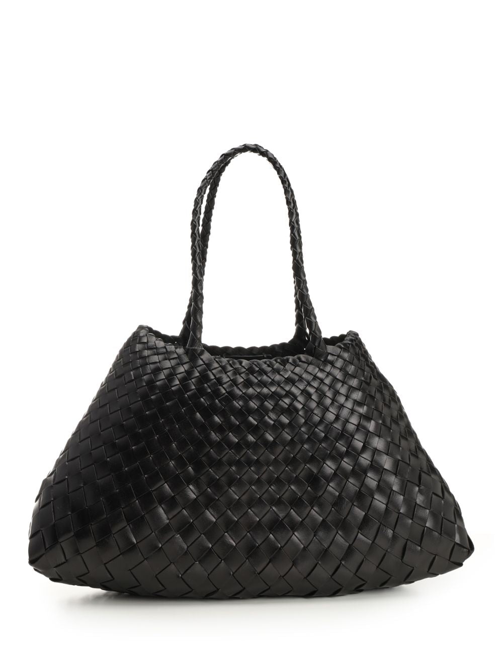 Dragon Diffusion Santa Croce Big Woven Leather Tote Bag Shoulder Bags - Nero | a373487f0a934b7bbbb0d474ca51df7b06bd3a93