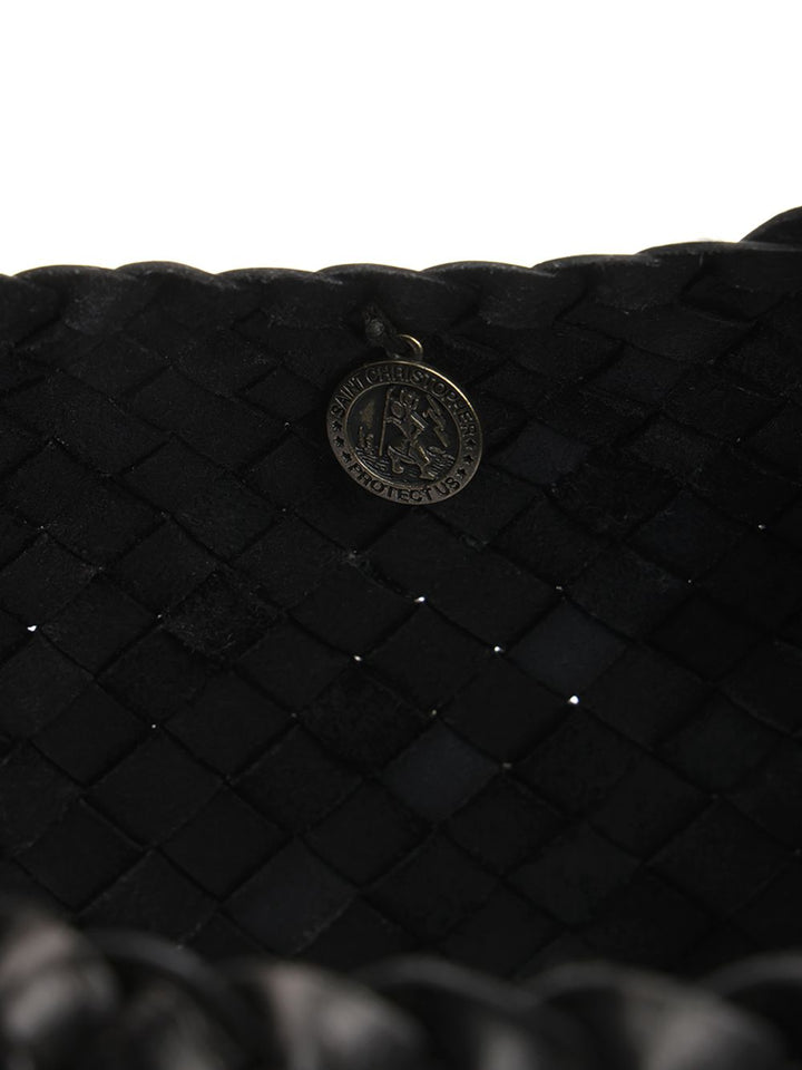 Dragon Diffusion Santa Croce Big Woven Leather Tote Bag Shoulder Bags - Nero | c158b13572abd037d9efb431c95cabad404c86c6