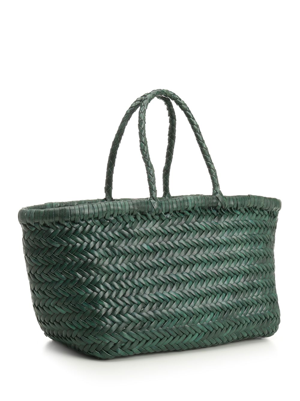Dragon Diffusion Woven Leather Basket Small Handbags - Verde | 1ae87af66affce68a7258199ead5037e27a63c73