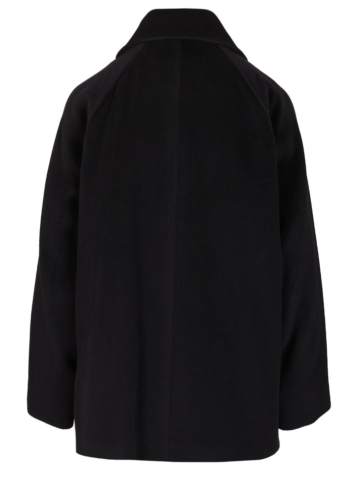 Max Mara Studio Double-Breasted Wool Pea Coat Coats - Blu | 73ca1c09192b2d88d1a61becc22f1d60849d3bcb