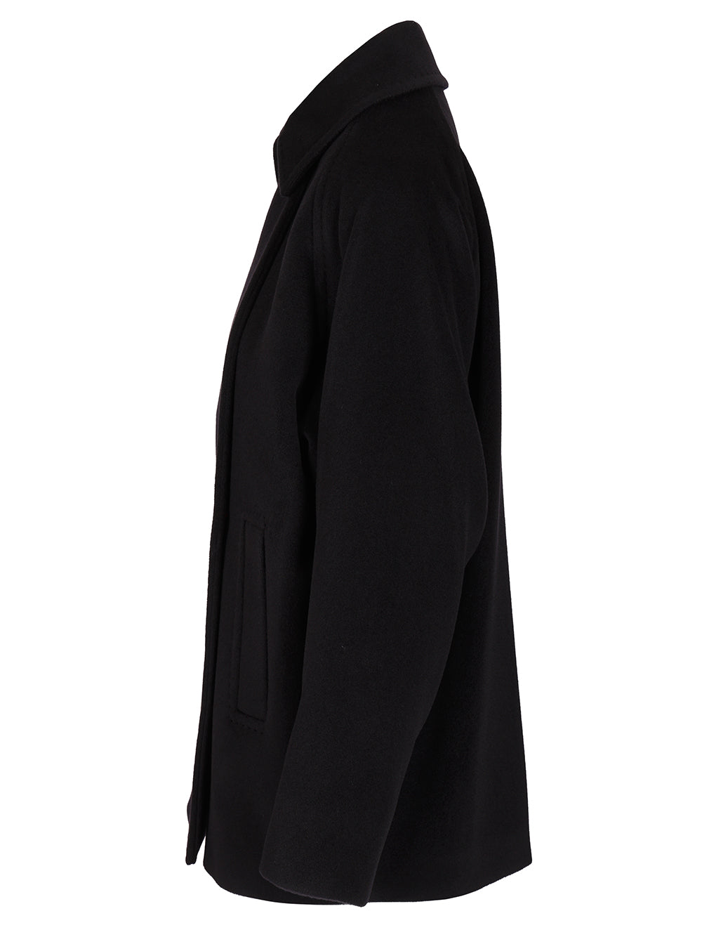 Max Mara Studio Double-Breasted Wool Pea Coat Coats - Blu | 440c0154b727179cfaf381b5806a06a1052615c4