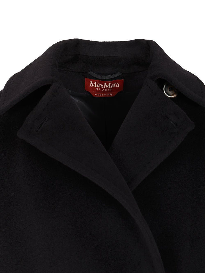 Max Mara Studio Double-Breasted Wool Pea Coat Coats - Blu | d6f6aa7acdc144a25e20db7332db4eb5918282ac