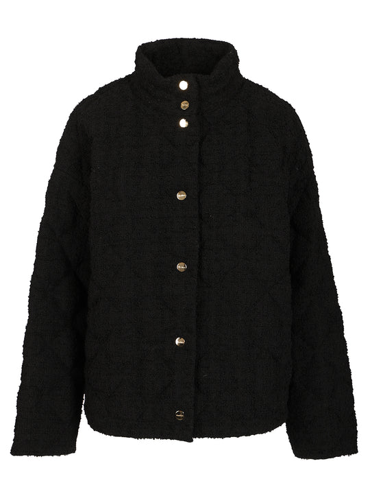Down Jacket In A Wool And Cotton Bouclé Coats Nero