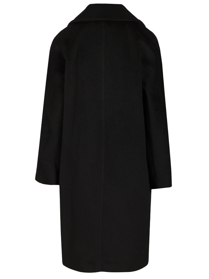 Max Mara Studio Double-Breasted Coat Coats - Nero | 0db3f8eccc7f7038321f17acde2e06f57e2f9aee