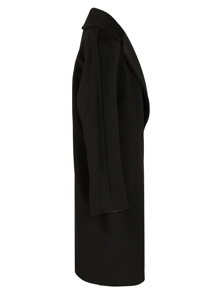Max Mara Studio Double-Breasted Coat Coats - Nero | a2301b4032ae20fc2142d82530e7c44937b9de61