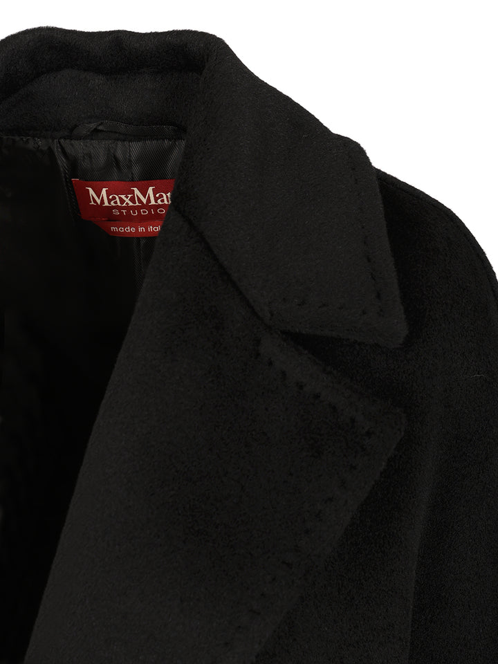 Max Mara Studio Double-Breasted Coat Coats - Nero | af2ed7bdd0412d5d4563f86a30cab67ca11a0150
