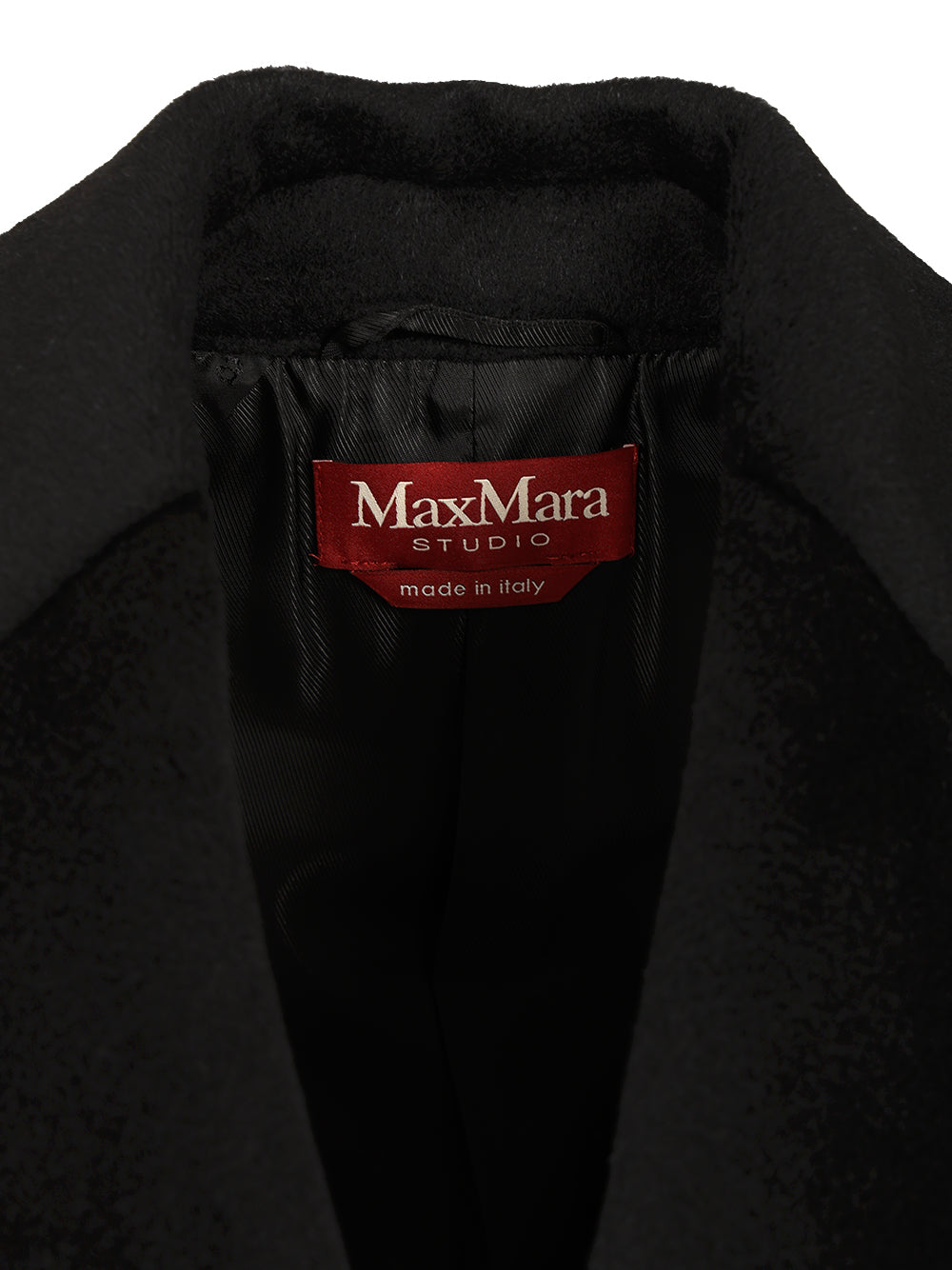 Max Mara Studio Double-Breasted Coat Coats - Nero | 38045d26b2ac0546e2c80037a79ad67bd6df92dc