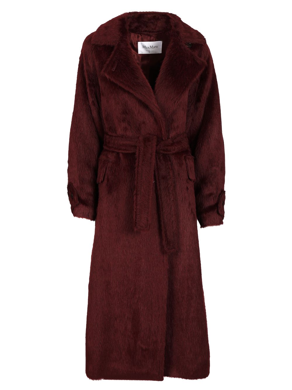 Max Mara Long Coat In Alpaca And Wool Coats - Bordeaux | 2410d46c1c0db93ea3a0a2fe2d307399331ad44c