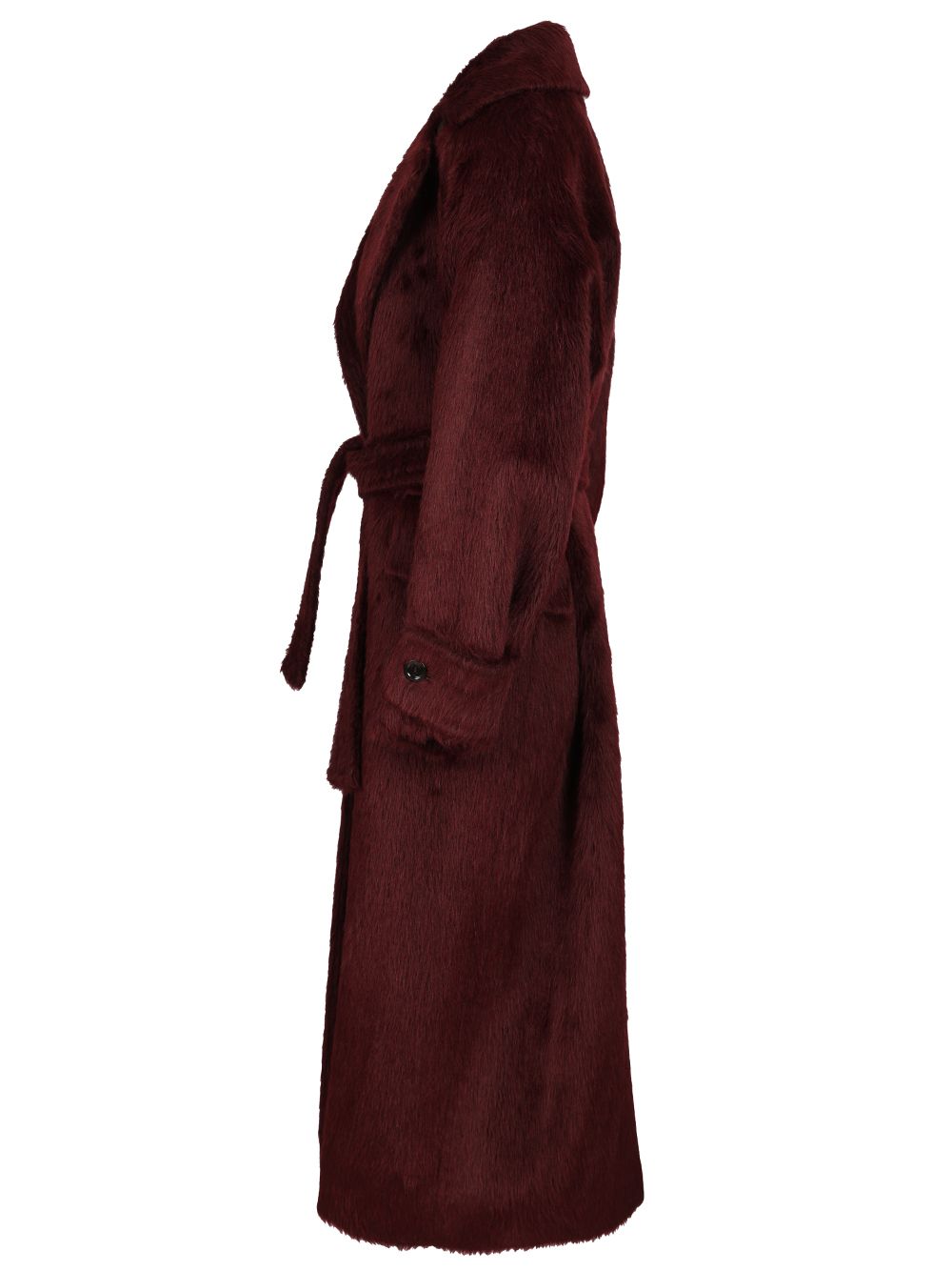 Max Mara Long Coat In Alpaca And Wool Coats - Bordeaux | ae86f92d6a28831c21f913b11d6a9d67efecae06