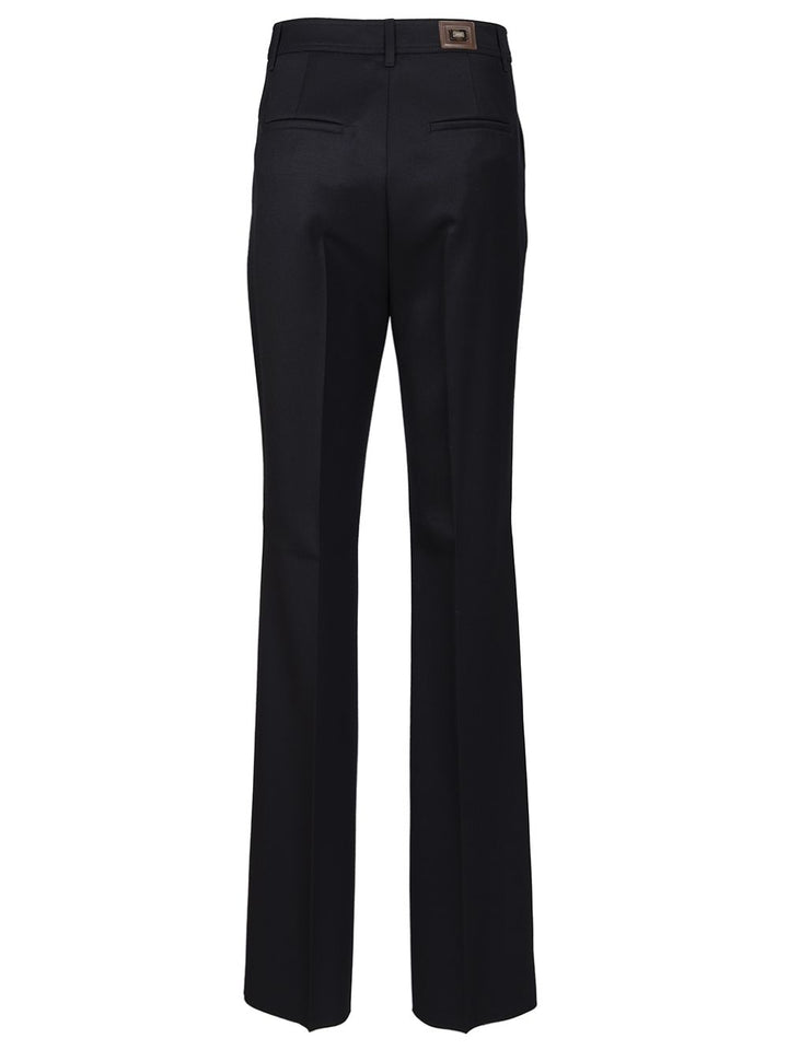Max Mara Wool Gabardine Trousers - Blu | 4fe9fca048bc389ba0bc212f3d65b3d0ef20fd12