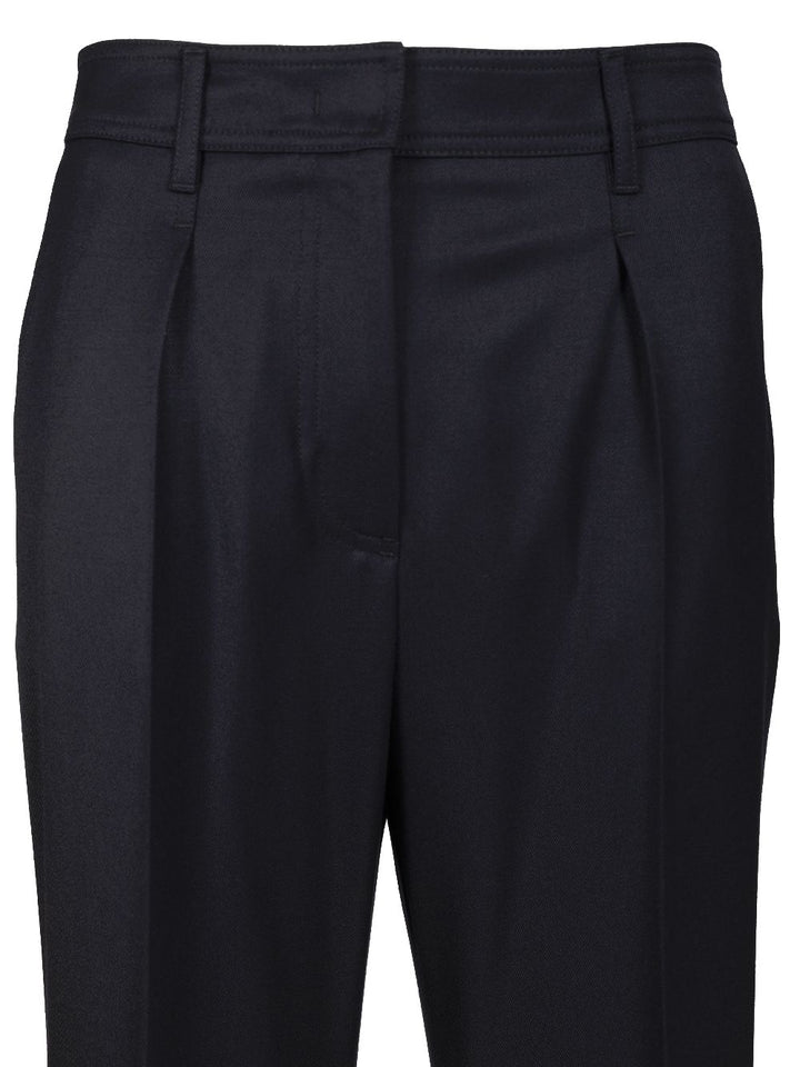 Max Mara Wool Gabardine Trousers - Blu | ed5e2a155b24352e9e08dd38ca0a784c8e527539