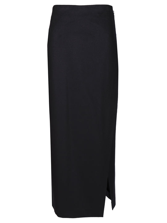 Wool Wrap Skirt Gonne Blu