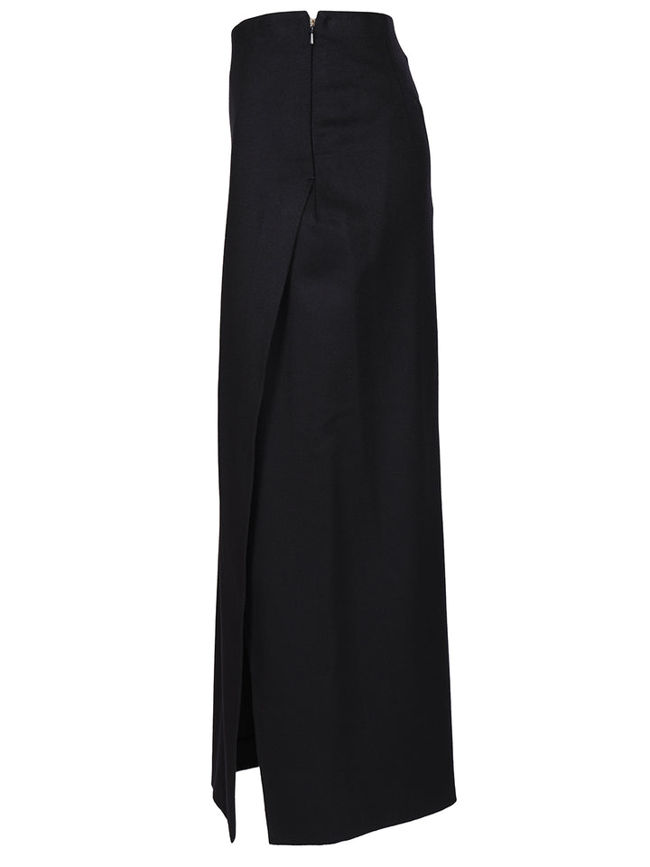 Max Mara Studio Wool Wrap Skirt Gonne - Blu | 250e16fe7ab558b2b67c31af1311066b5b022733