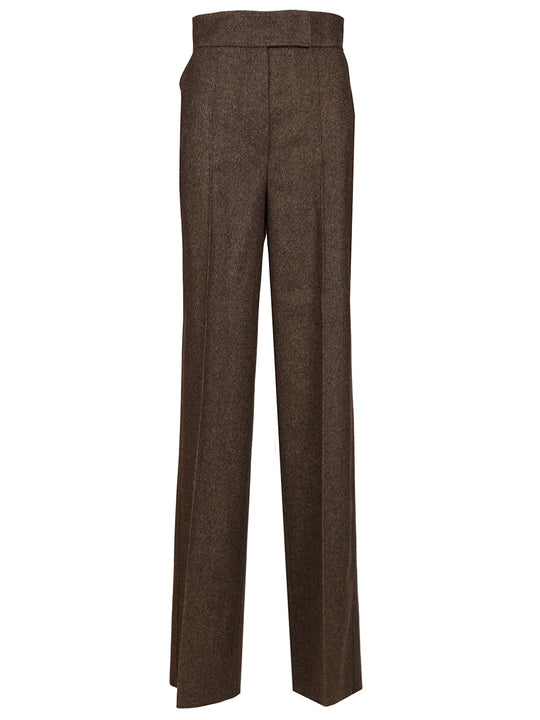 Wide Leg Trousers Marrone