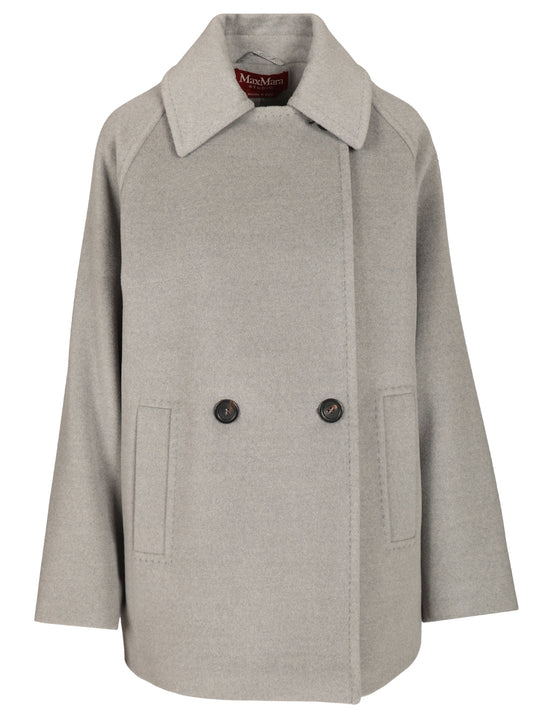 Double-Breasted Wool Pea Coat Coats Grey