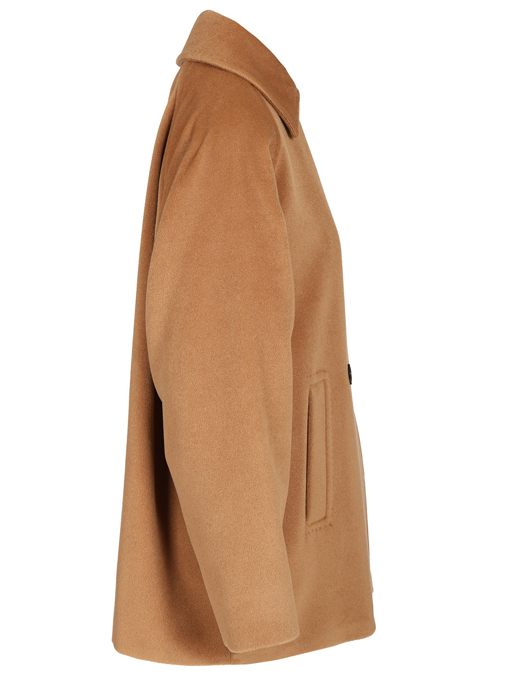 Max Mara Studio Double-Breasted Wool Pea Coat Coats - Beige | 19b00729cfe34fcd85f476b3a1ac8ddea76daec5