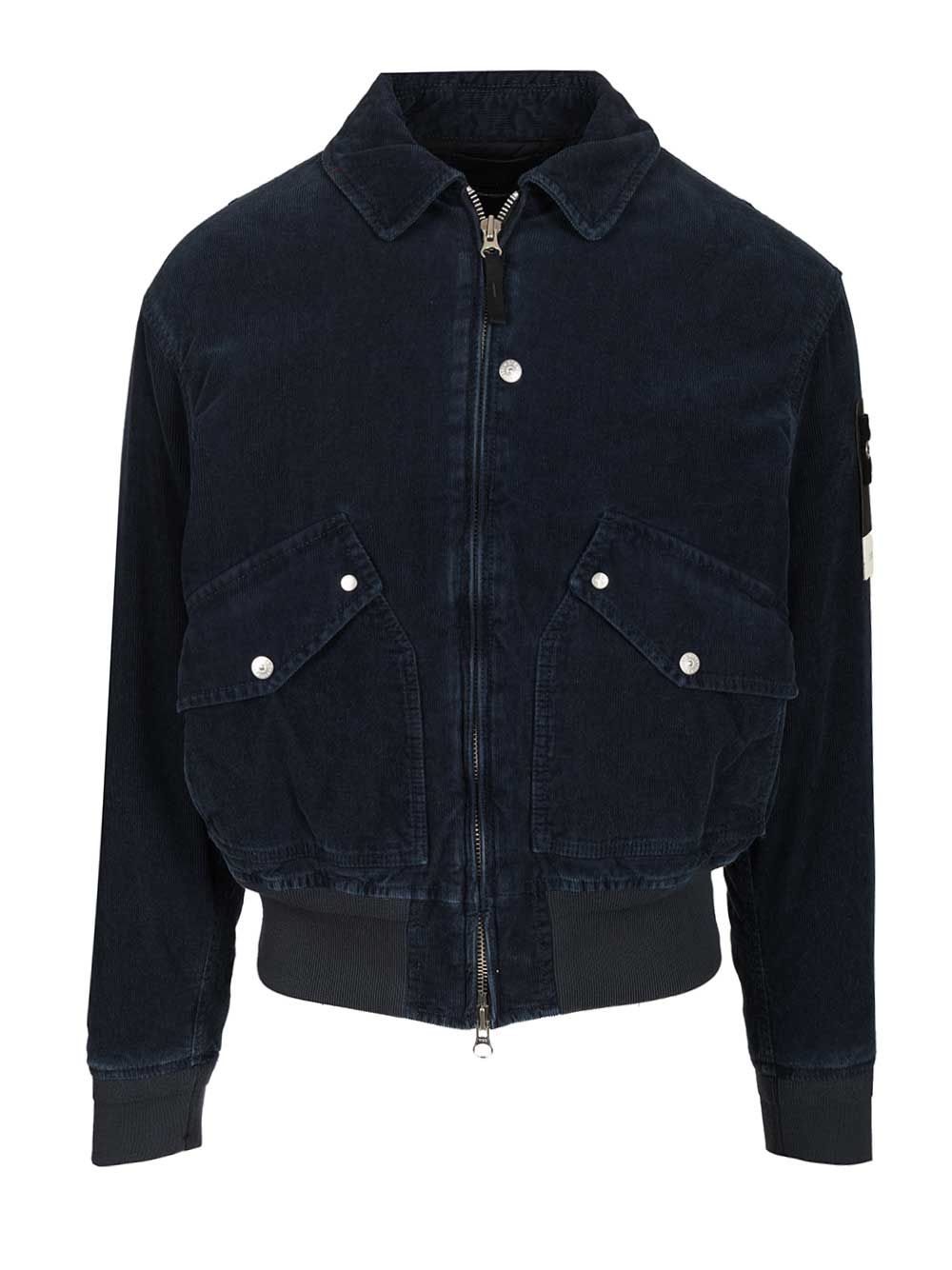Stone Island Corduroy Bomber Jacket Giacche - Blu | 904a071057761f0c9e8e056f3a980f2434aab166