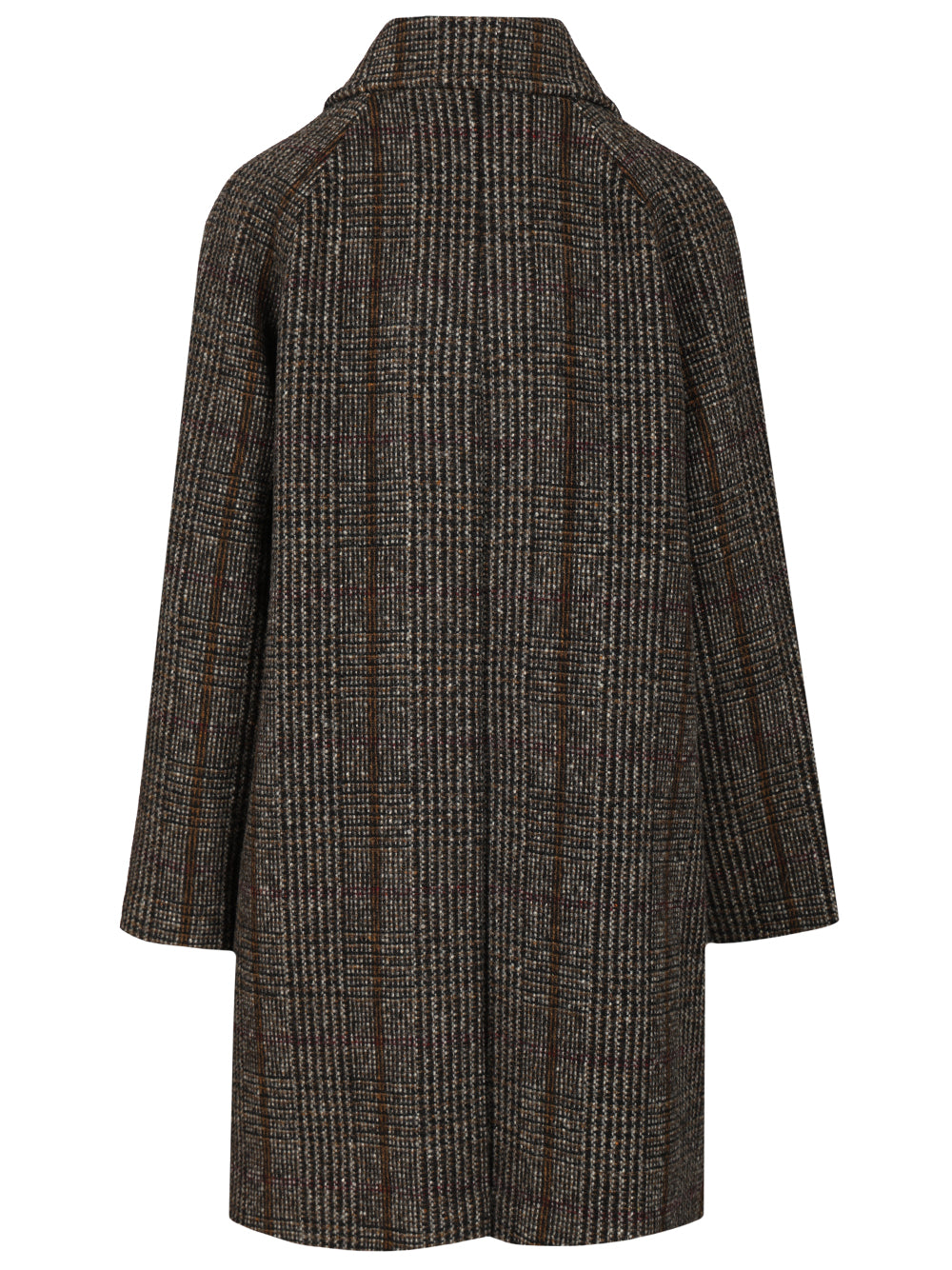 Weekend Max Mara Prince Of Wales Wool Midi Coat Coats - Marrone | 2e22cab8712cddd33fc01587e6391b47cc1c0a58