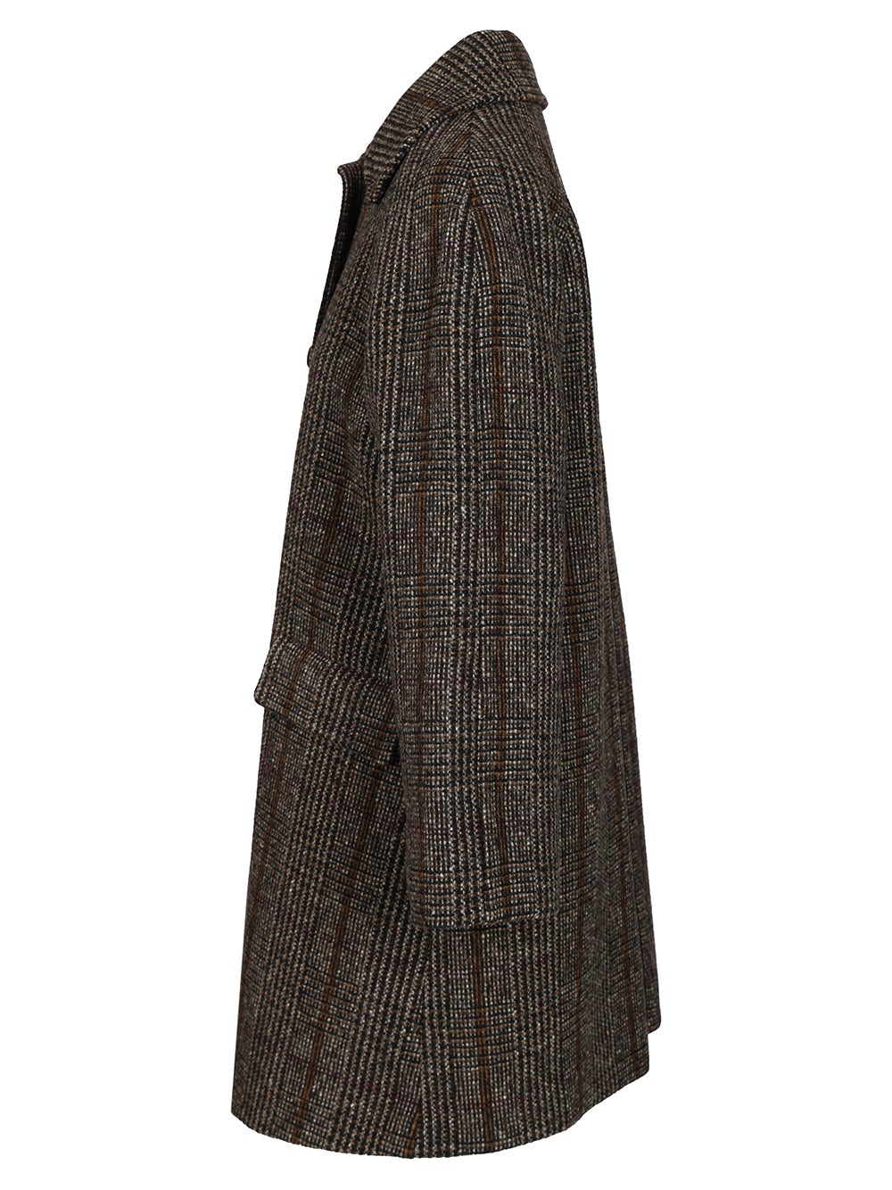 Weekend Max Mara Prince Of Wales Wool Midi Coat Coats - Marrone | d3614ed5e74198b84e513003e9166cad7f439d7d