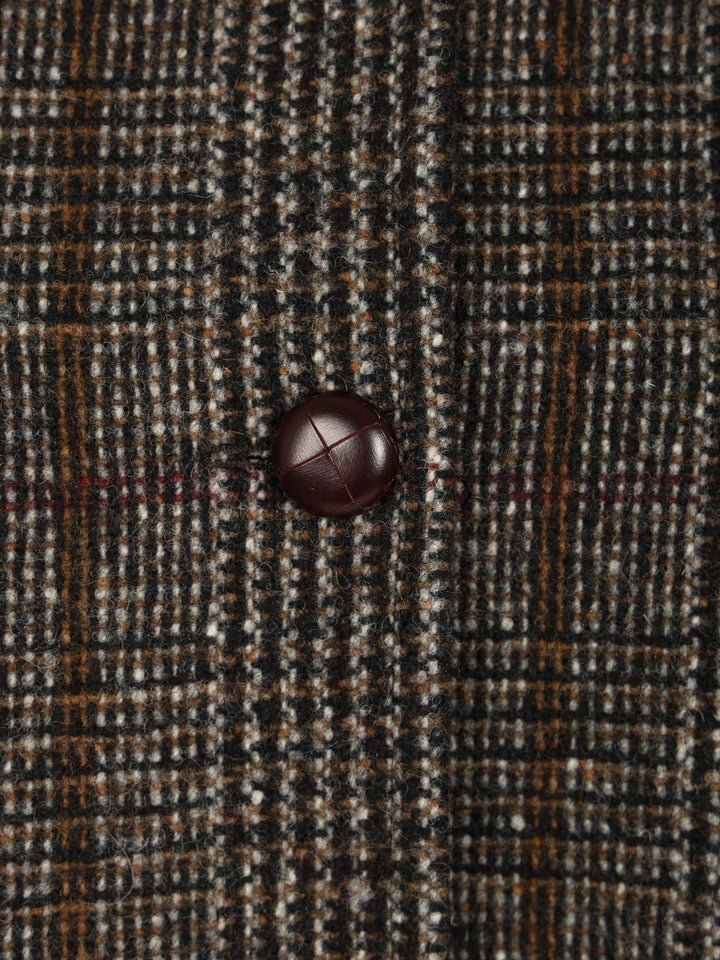 Weekend Max Mara Prince Of Wales Wool Midi Coat Coats - Marrone | c99cf164771432f33bd3ec887ffddd49f53527b7
