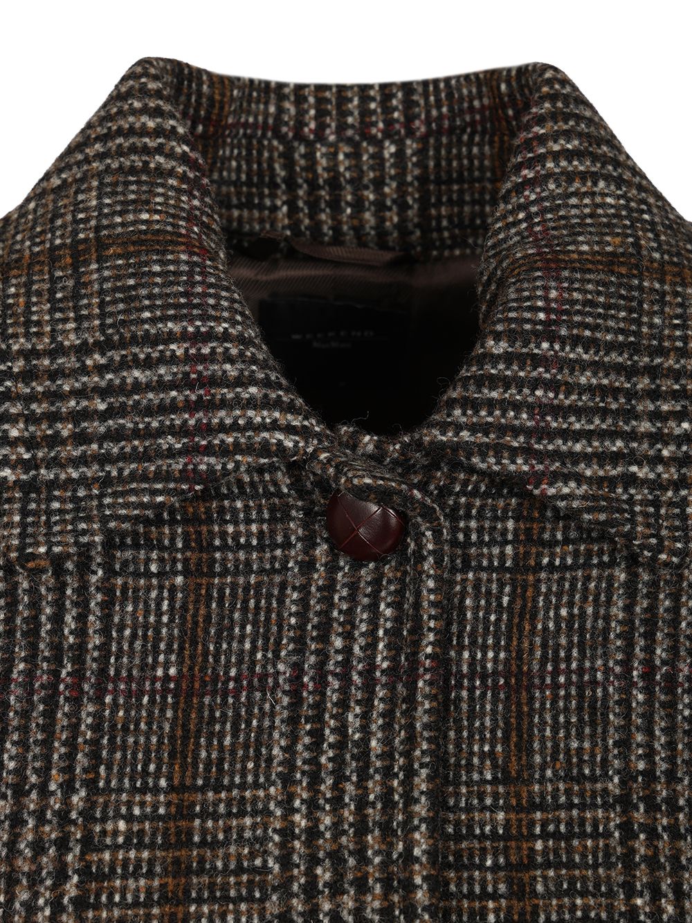 Weekend Max Mara Prince Of Wales Wool Midi Coat Coats - Marrone | 360f380e9cd32c281ae7c593d41a9bebfca0d38b