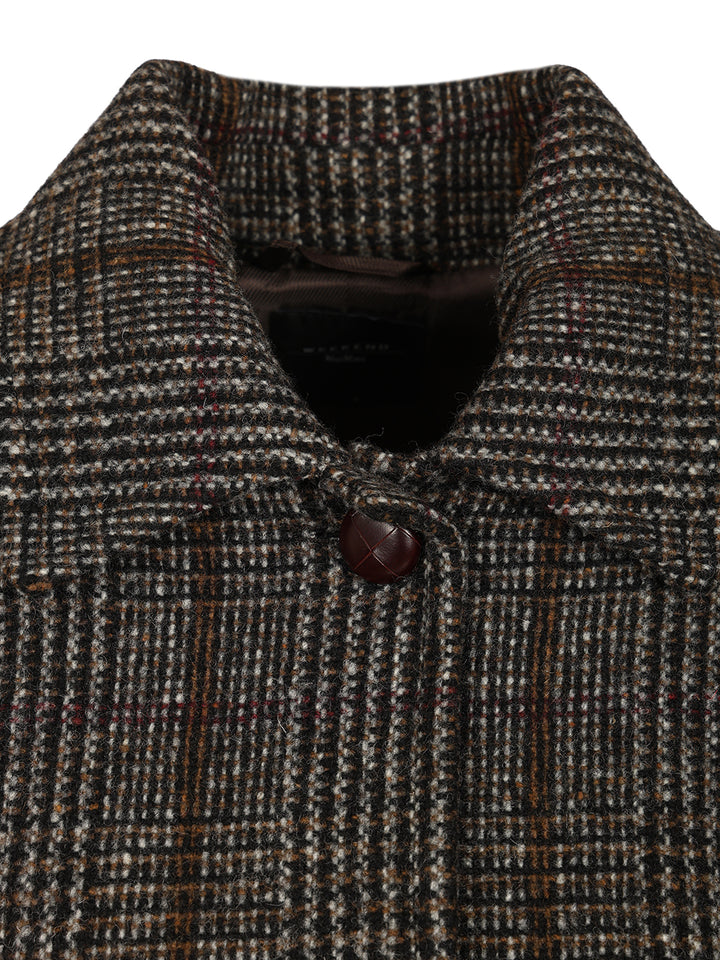 Weekend Max Mara Prince Of Wales Wool Midi Coat Coats - Marrone | d1aafb35dbde0d342fe49ea0af9d5961febb0f10