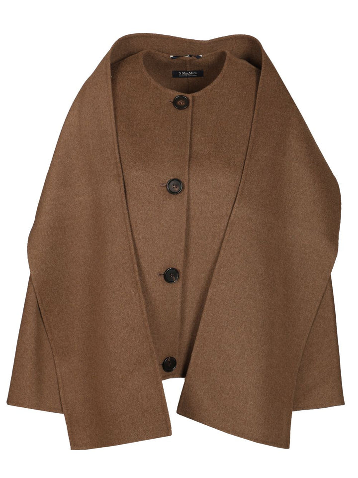 'S Max Mara Short Jacket With Scarf Giacche - Marrone | 1826a20033498d78c5328c44919a71bae86dbd12