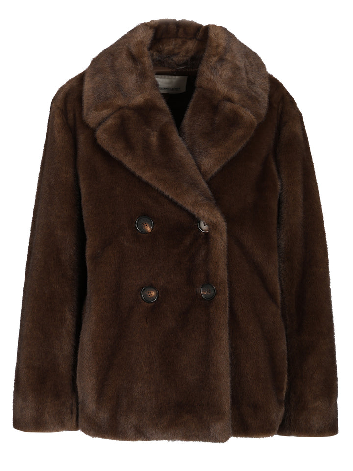 'S Max Mara Double-Breasted Jacket Coats - Marrone | 0d46d755f949e3fc89061e1ab0d7781859335a62