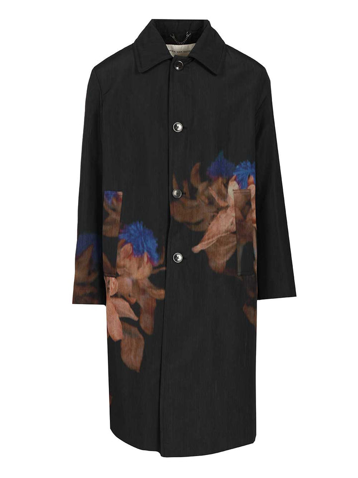 Dries Van Noten Printed Wool-Blend Coat Coats - Nero | c1d7c8e92a460d1a742901be7b0ab12391295a3d