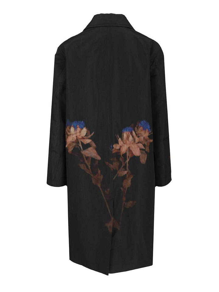 Dries Van Noten Printed Wool-Blend Coat Coats - Nero | 984d8258449f288ba2564157b1aa076fad3ba340