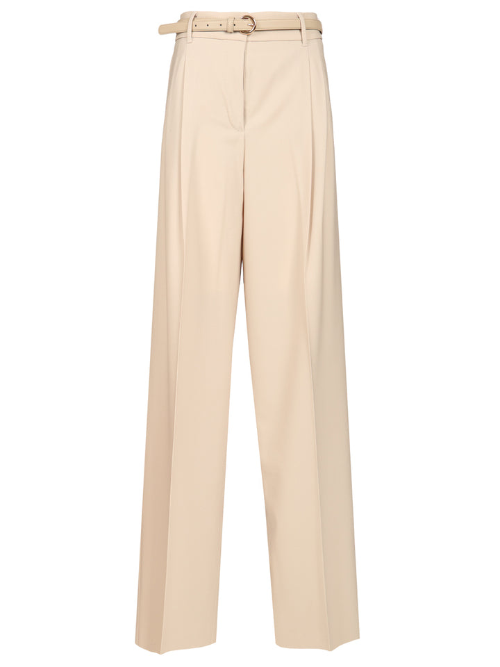 Max Mara Studio Wool Twill Trousers - Bianco | 9b4d36b73ac3c2764f6bff948a3269f802baa17e