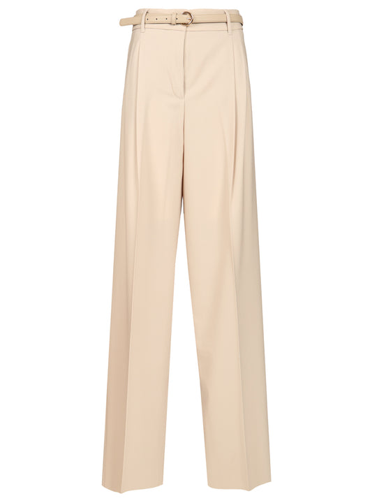 Wool Twill Trousers Bianco