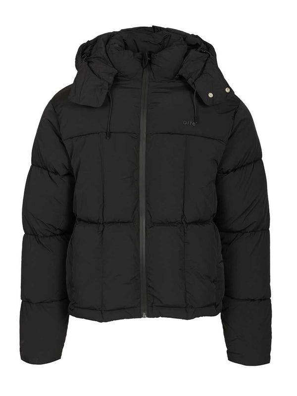 Down Jacket With Hood With Drawstring Coats Nero
