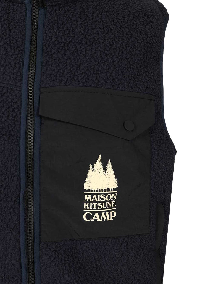 Maison KitsunÉ Fleece Vest Giacche - Blu | 91bca2ed2f98a7f0e8724ba12936b51864d942b6