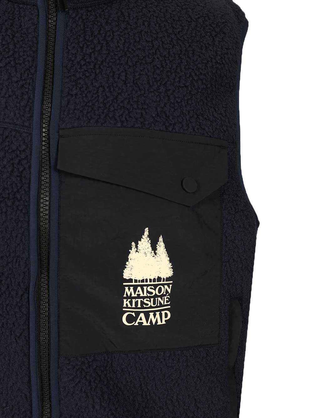 Maison KitsunÉ Fleece Vest Giacche - Blu | c5e82cc8b803297799366335c2af23b05505fa78