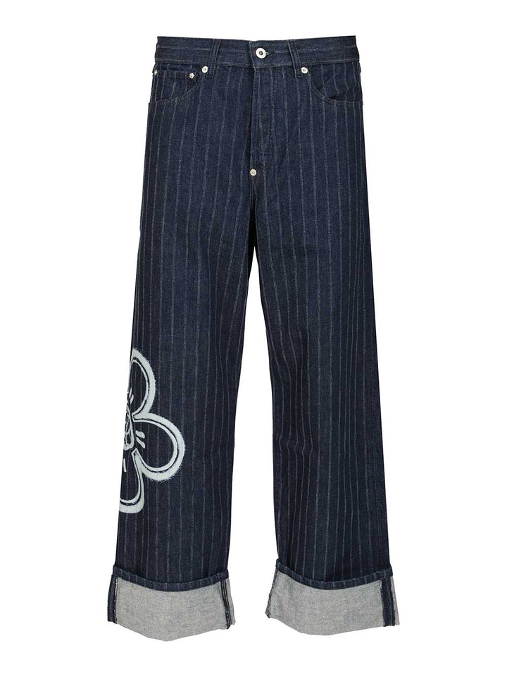 Kenzo Kenzo X Futura 2000 Cuffed Jeans - Blu | 321c30f7e414761a2b792b2ec9071062a36fc96c