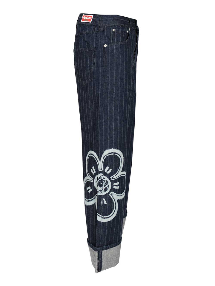 Kenzo Kenzo X Futura 2000 Cuffed Jeans - Blu | e116fd630b0dbaae37da6be6b8ec6143041da90c