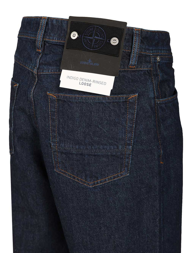 Stone Island Wide Leg Trousers Jeans - Blu | bd66ed0dd9ab3ae93f91d5eac36b7c0db389b510